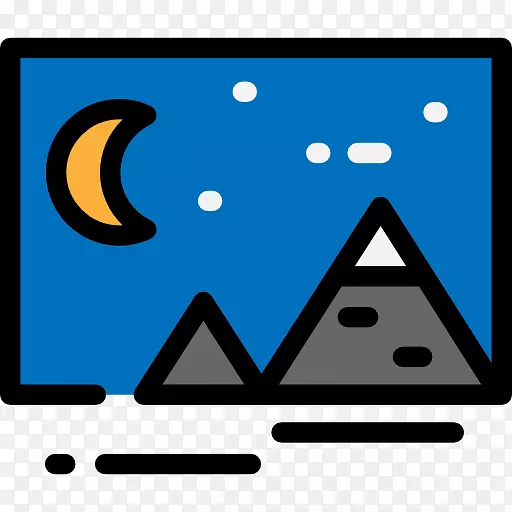 电脑图标夜空剪辑艺术-月亮