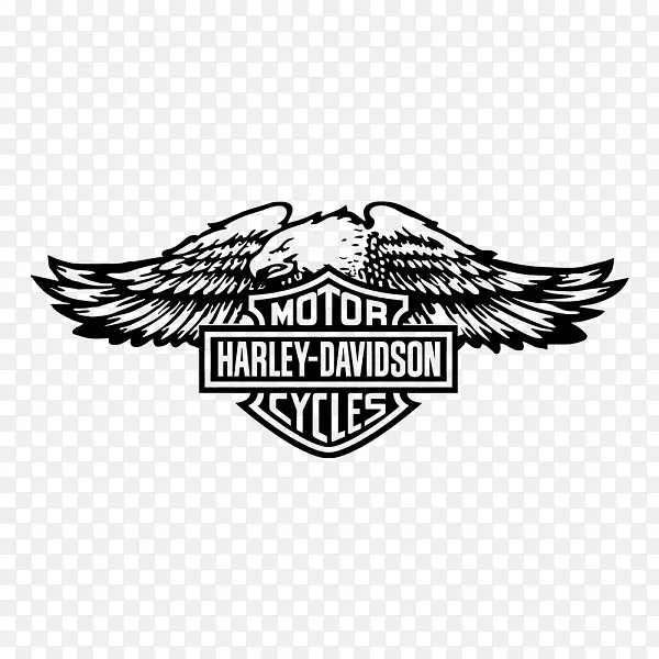 哈雷-戴维森摩托车标志剪影-摩托车