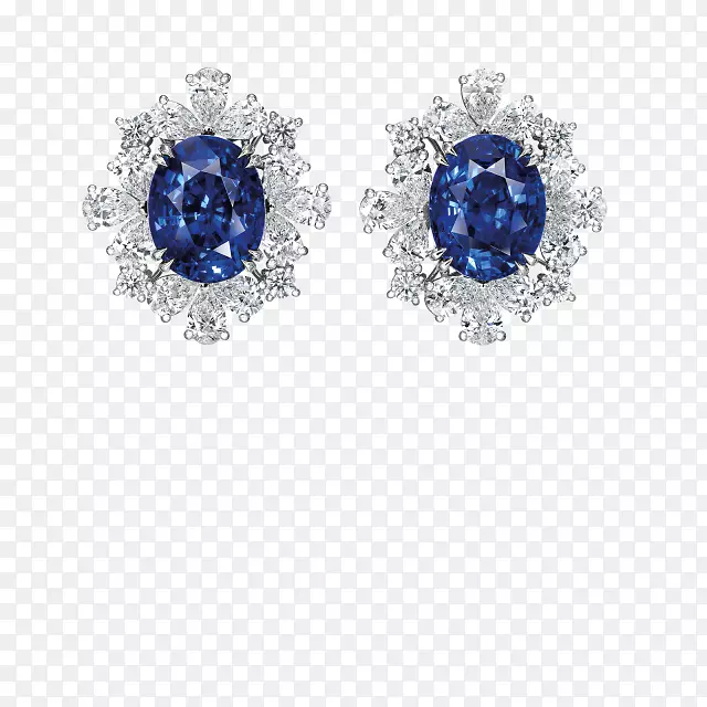 蓝宝石耳环体珠宝钻石蓝宝石