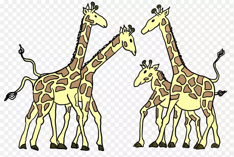 长颈鹿马野生动物剪辑艺术长颈鹿