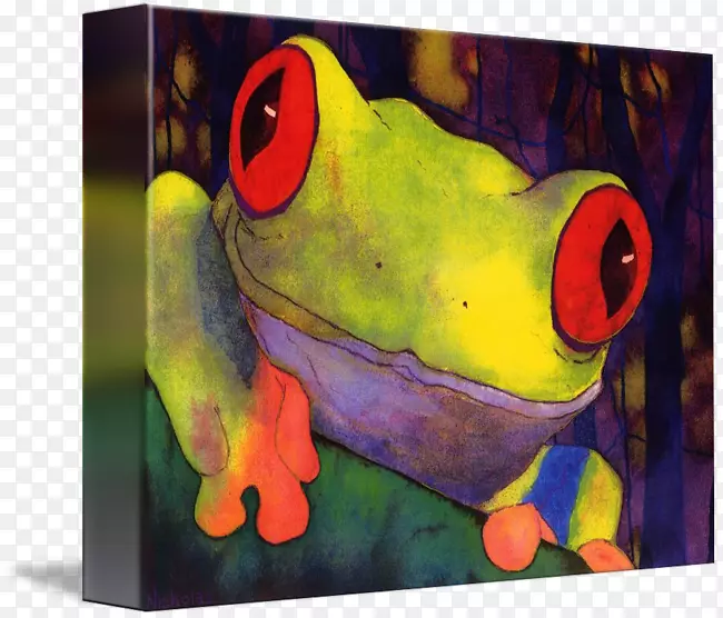 树蛙真蛙现代艺术丙烯酸涂料-青蛙