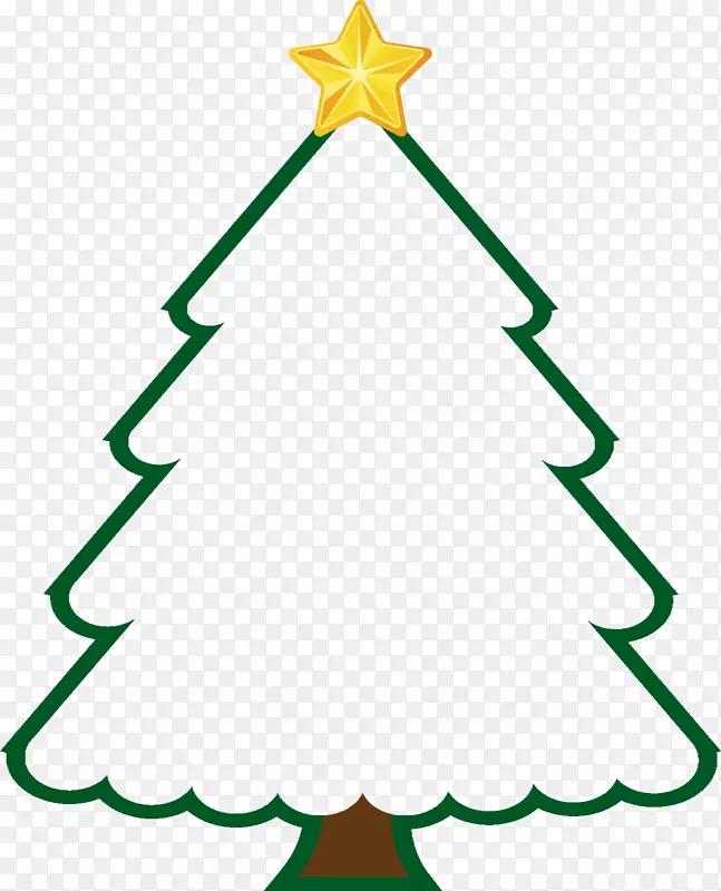 圣诞树绿线剪贴画-圣诞树