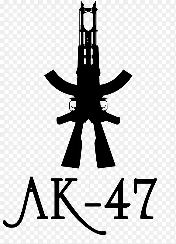 AK-47纹身火器轮廓本田-AK 47