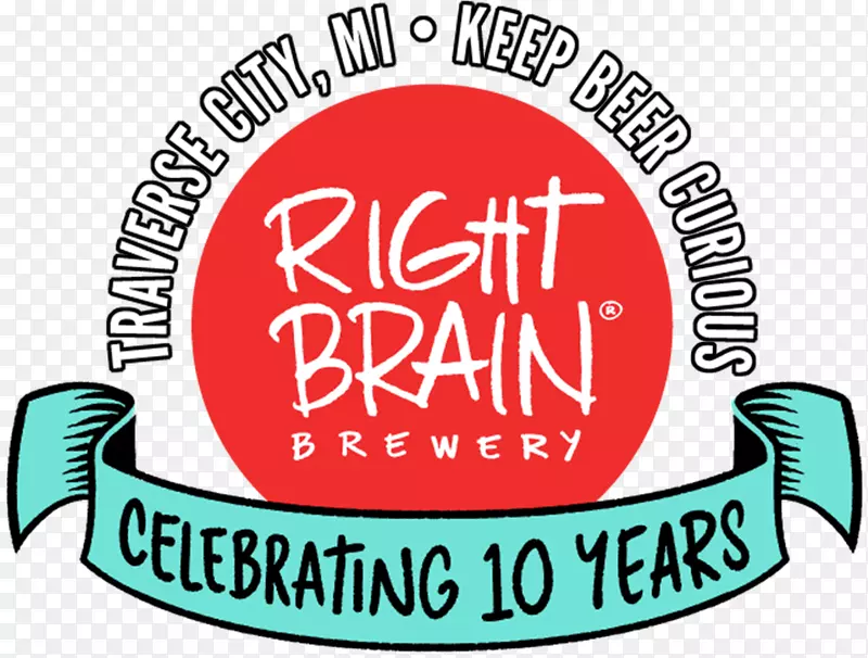 右脑啤酒厂标志啤酒酿造颗粒和麦芽微型啤酒厂-明亮的大脑标志