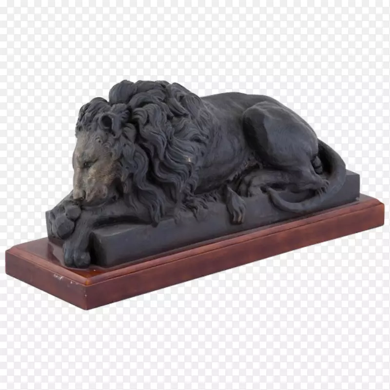 铜像雕刻-狮子插画