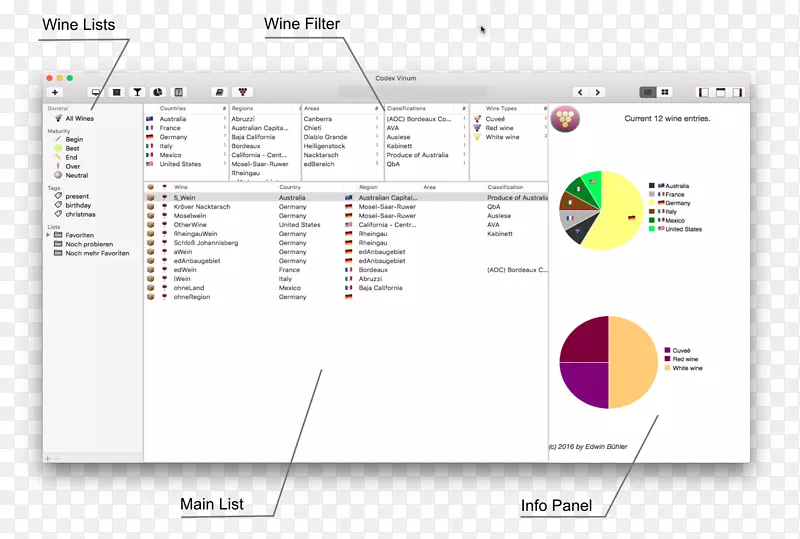 酒窖电脑软件MacOS alfa verzia-葡萄酒