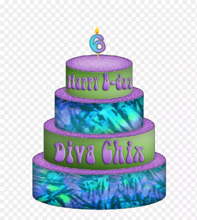 生日蛋糕装饰花边扎染-生日