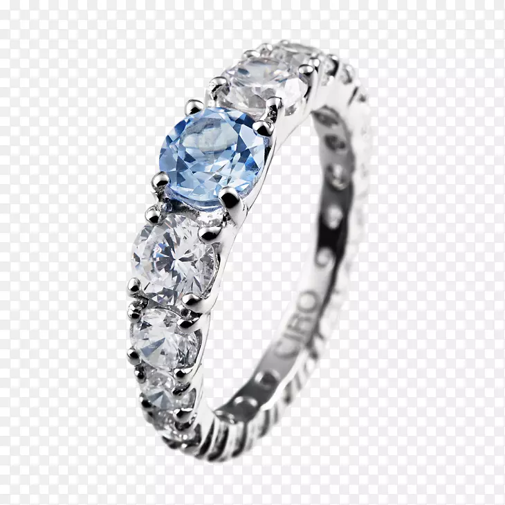 结婚戒指蓝宝石钻石戒指