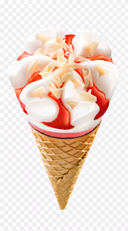 冰淇淋圆锥形圣代冰淇淋