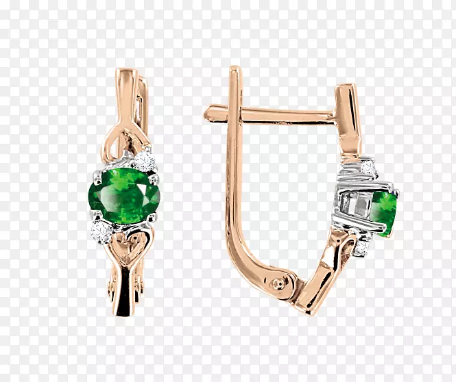 翡翠耳环灿烂的珠宝-祖母绿