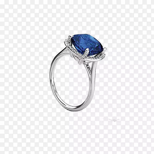 蓝宝石耳环蓝色钻石蓝宝石