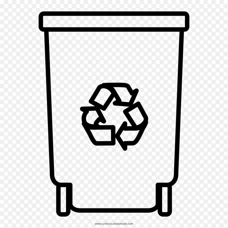垃圾回收箱和废纸篮绘图-垃圾桶