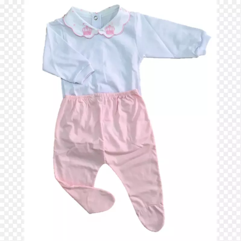 婴儿和幼童一件袖子睡衣紧身套装粉红色m-coroaRosa
