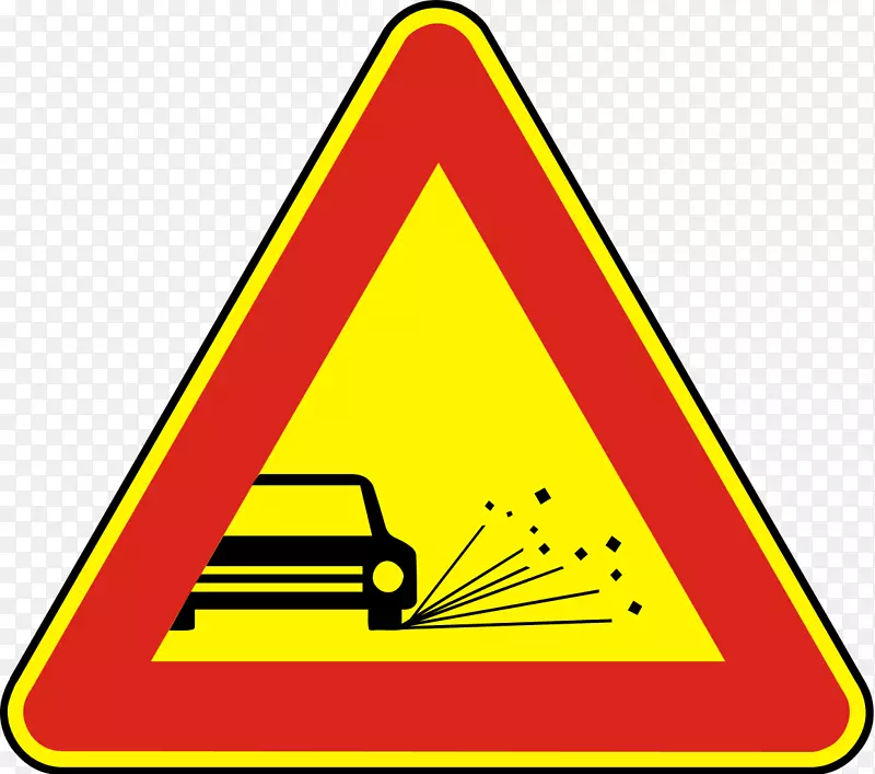 交通标志松散碎屑车辆运输-道路