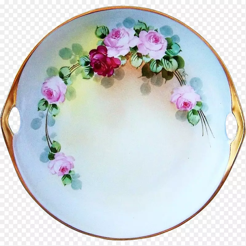 平板花卉设计盘瓷餐具.板