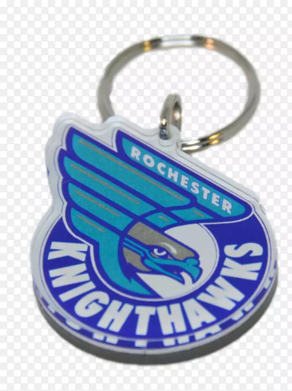 罗切斯特Knighthawks键链贴纸钴蓝键链形状