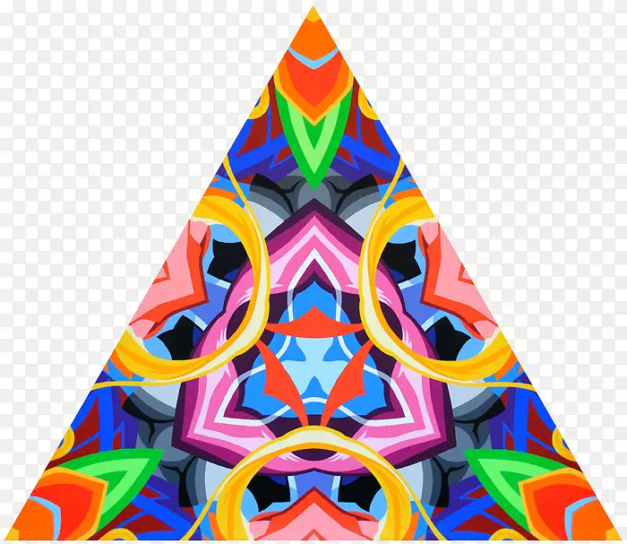 对称三角形图案-抽象涂料
