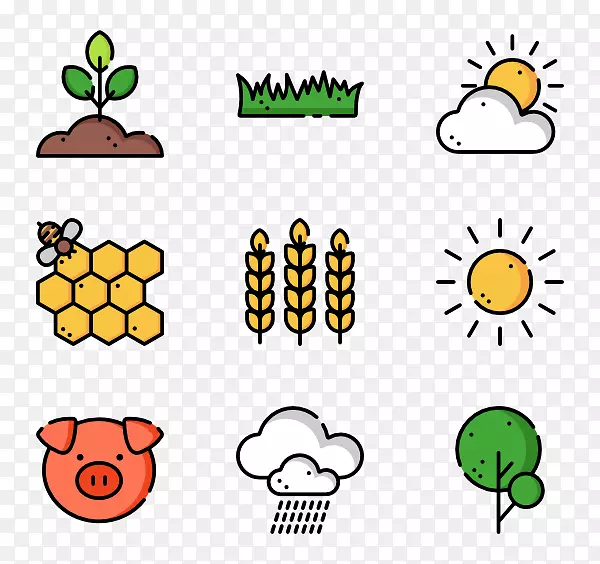 农业计算机图标农业剪贴画-农场插图
