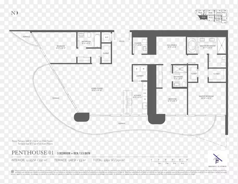 Brickell平纹建筑平面图-设计