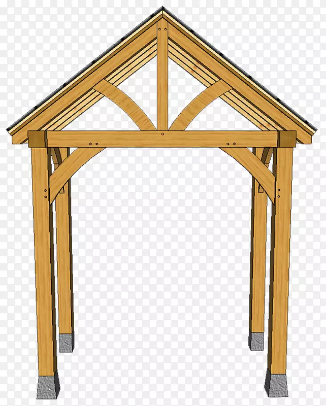 门廊门柱木结构棚屋盖木桁架