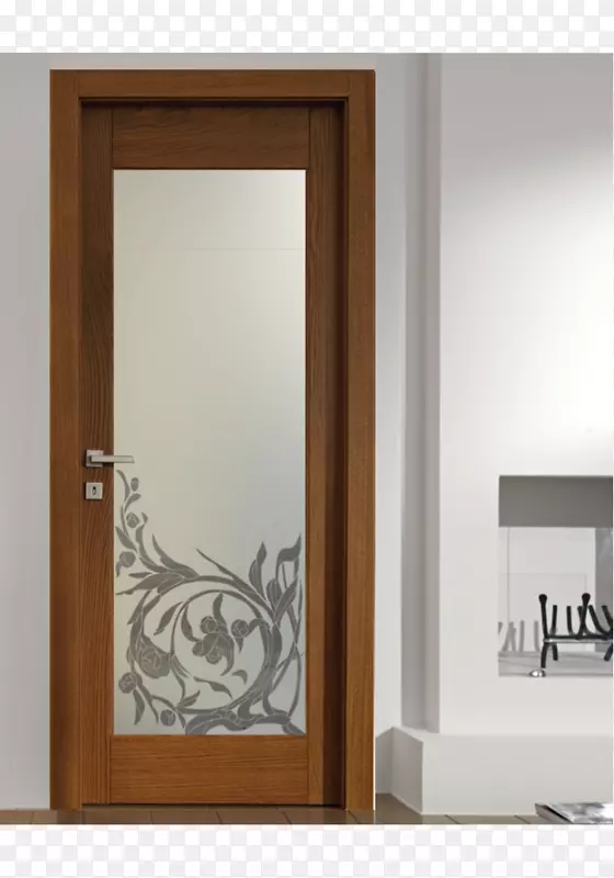门磨料喷丸刨花板彩色玻璃门