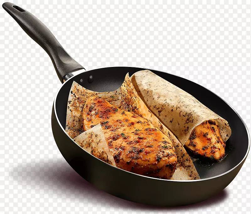 菜式麻鸡为食品，煎锅，肉煎锅，煎锅。