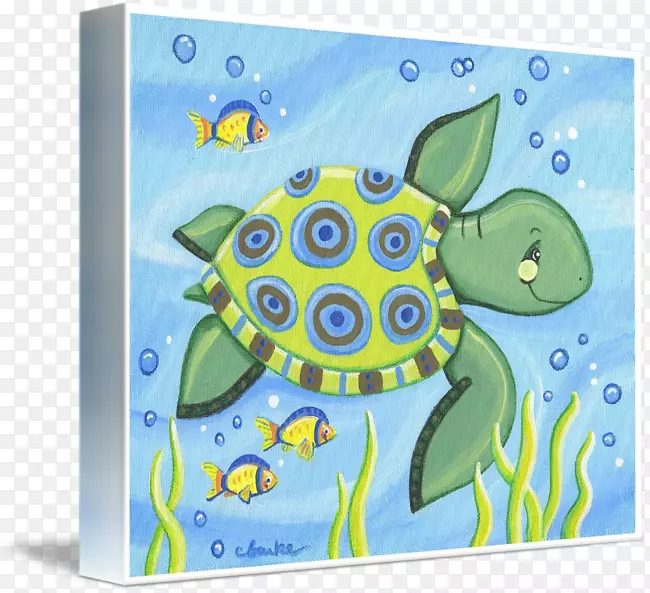 视觉艺术馆包海龟版画-水彩画龟