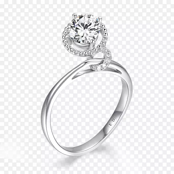 钻石结婚戒指银立方氧化锆-金刚石
