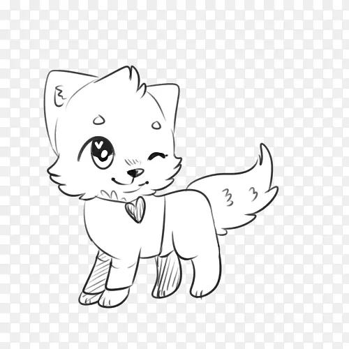 胡须猫线画狗画猫