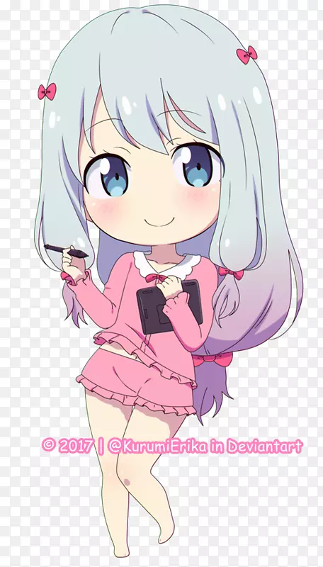 黑发扇艺术DeviantArt-Erika Kurumi