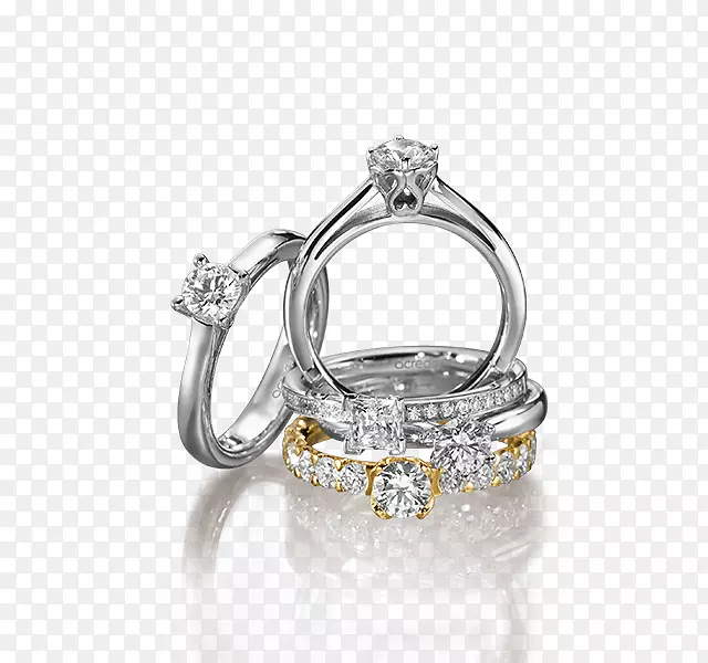 弹簧珠宝结婚戒指银戒指