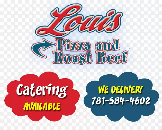 路易披萨和烤牛肉标志Calzone品牌-林菲尔德