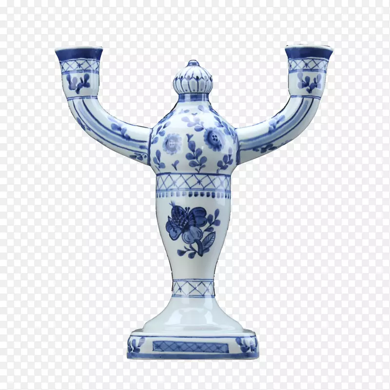 陶瓷花瓶蓝白陶俑奖杯花瓶