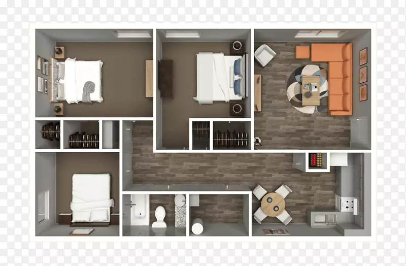 鹰渡公寓平面图室内设计服务卧室-庄园兽医中心