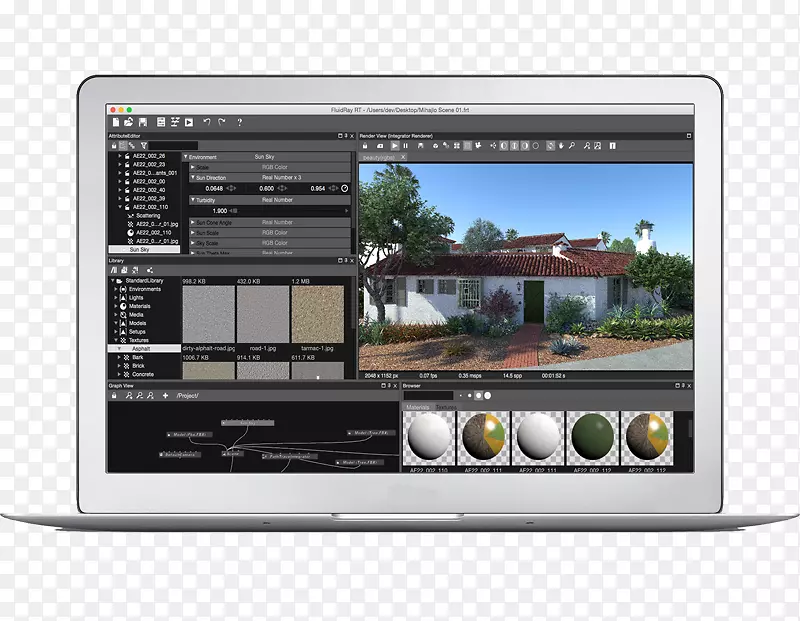 电脑软件渲染显示设备MacBook犀牛3D-MacBook