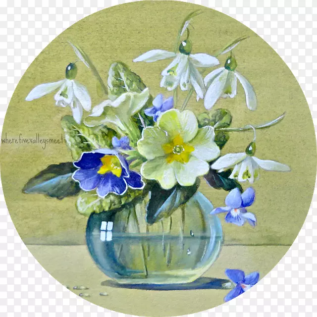 花卉设计花瓶紫罗兰餐具.花瓶