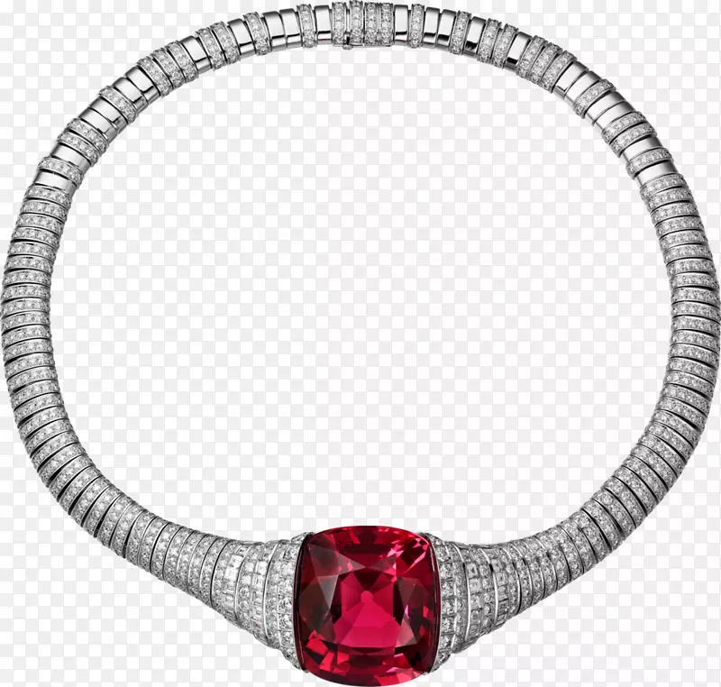 红宝石项链珠宝金卡地亚-红宝石