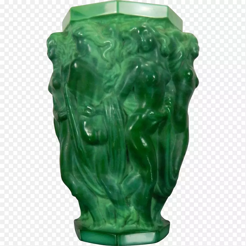 花瓶玻璃孔雀石石雕艺术装饰花瓶
