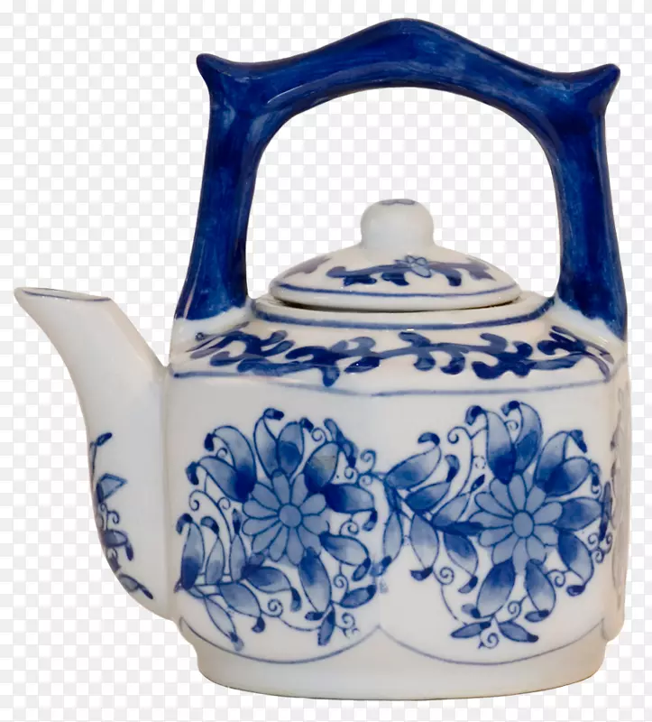 罐蓝白陶瓷盖-茶