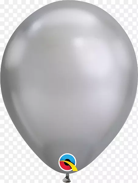 气球连接。银谷歌铬气球-银气球