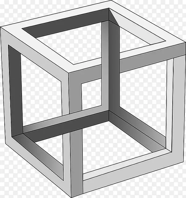 彭罗斯三角不可能立方体不可能物体绘制内克立方体-字母立方体