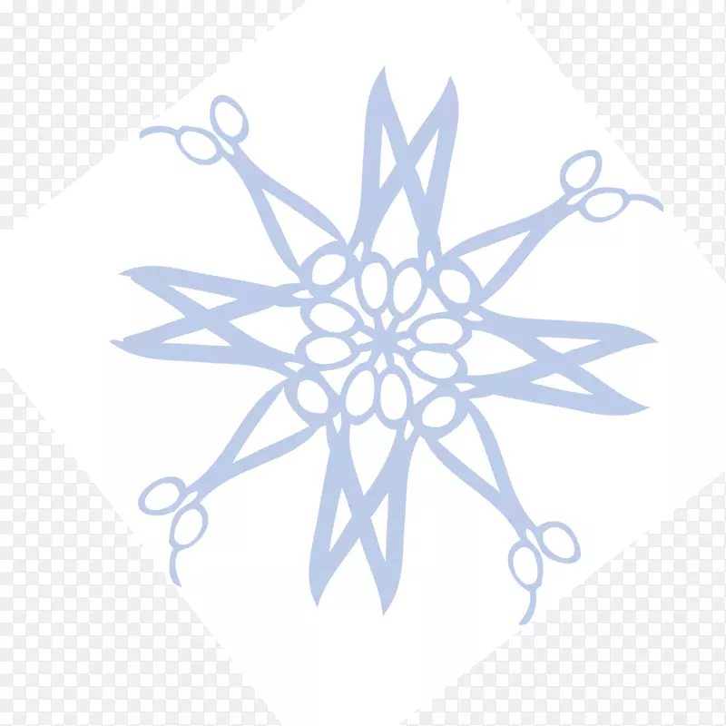 雪花剪贴画-蓝色雪