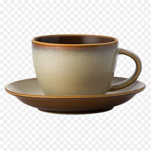 咖啡杯碟陶瓷杯餐具.乡村棕色