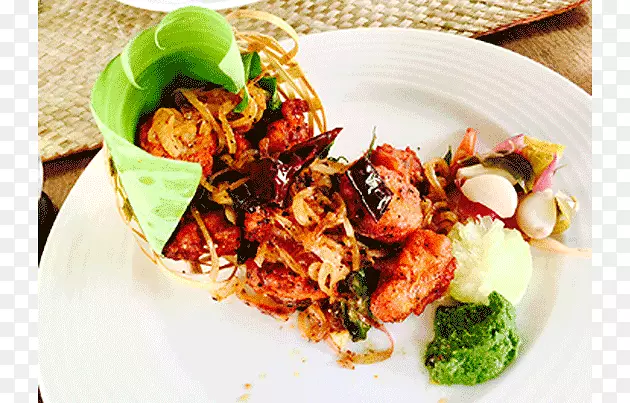 泰国菜甲壳素鱿鱼作为食物平台