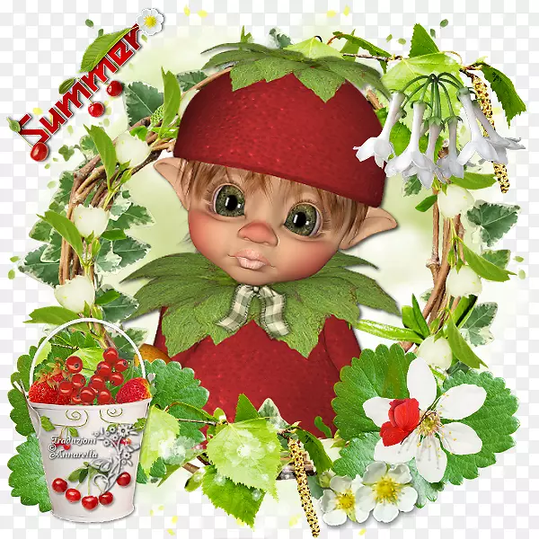 草莓圣诞装饰品娃娃叶-夏至秋