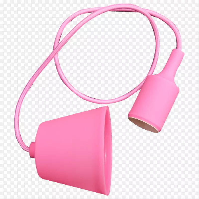 照明粉红爱迪生螺丝灯具.手绘粉红和浅蓝色