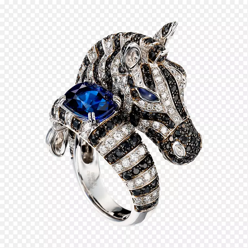 蓝宝石耳环珠宝布切伦-斑马主题