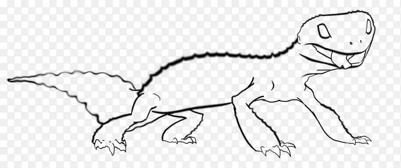 食肉线艺术野生动物卡通素描-豹壁虎蜥蜴