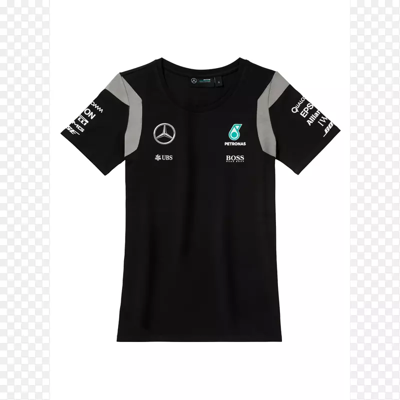 t恤梅赛德斯amg petrona f1队马球衫服船员领t恤