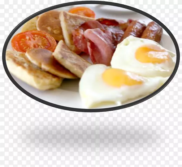 煎蛋丰盛早餐新鲜食品中心食谱-鸡肉
